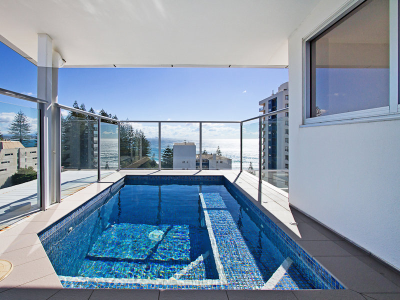 Private plunge pool with ocean views